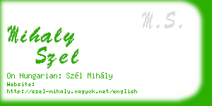 mihaly szel business card