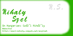 mihaly szel business card